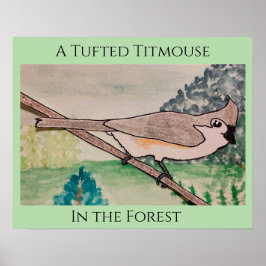 Haubenmeise im Wald Poster