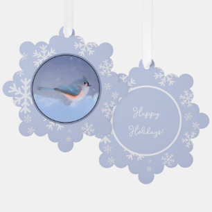 Haubenmeisen-Malerei - Originale Wildvogel-Kunst Ornament Karte