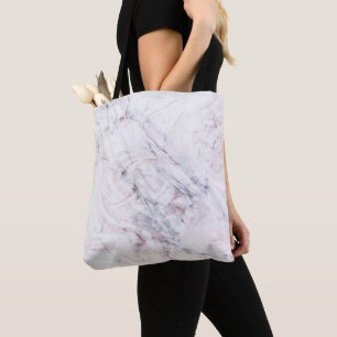 Hauch von Rosa Weiß Grauer Marmor Schwung Chic Tre Tasche