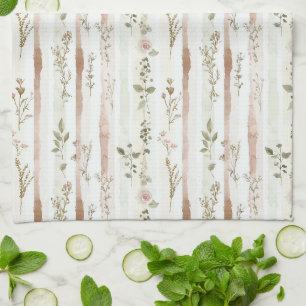 Hauchdünne Rosen Streifen Floral Geschirrtuch