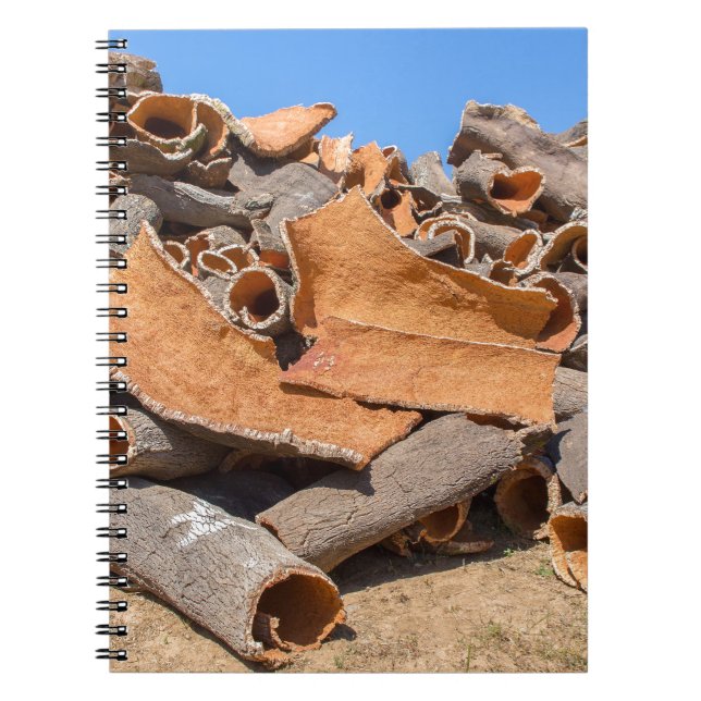 Haufen der Korken-Baumrinde als rohes material.JPG Notizblock (Vorderseite)