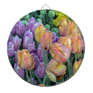 Haufen farbiger Tulpen Dartscheibe