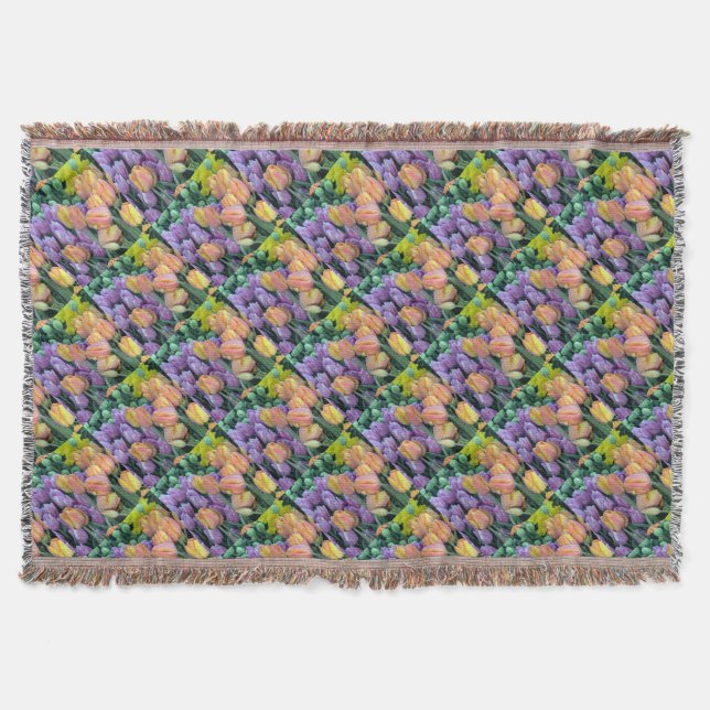 Haufen farbiger Tulpen Decke (Vorderseite)