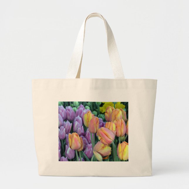 Haufen farbiger Tulpen Jumbo Stoffbeutel (Vorne)