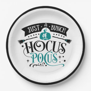 Haufen Hocus Pocus Halloween Typografie AQUAMARIN Pappteller
