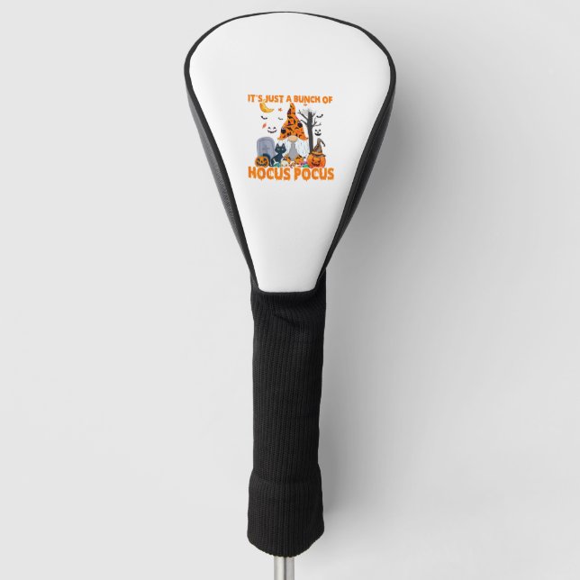 Haufen Hocus Pocus Pumpkin Gnome Fledermäuse Beäng Golf Headcover (Vorderseite)