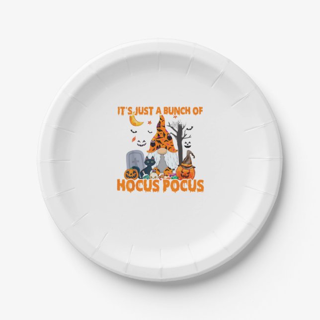 Haufen Hocus Pocus Pumpkin Gnome Fledermäuse Beäng Pappteller (Vorderseite)