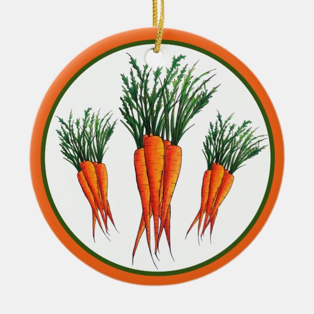 Haufen Karotten Orange Gemüsegarten Veggie Garten Keramik Ornament (Vorne)
