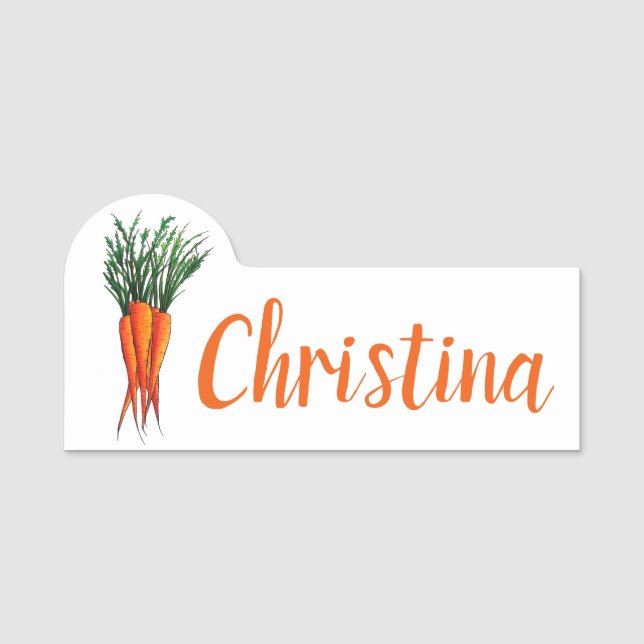 Haufen Karotten Orange Gemüsegarten Veggie Garten Namensschild (Vorderseite)