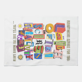 Häufig lachen - Positives Typografie Zitat Design  Geschirrtuch