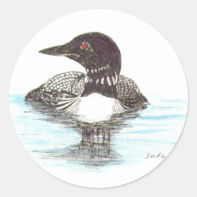 Häufig Loon Runder Aufkleber (Vorderseite)