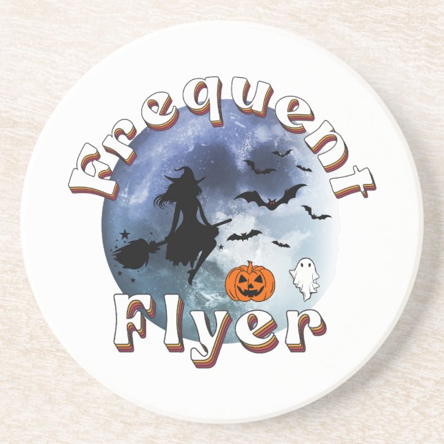 Häufiger Flyer Halloween Rotzspieß Broomstick Getränkeuntersetzer (Vorne)