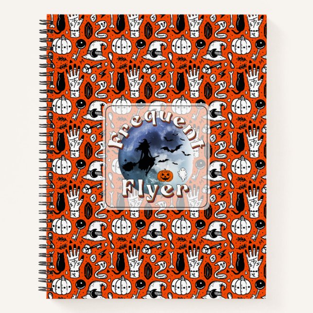 Häufiger Flyer Halloween Rotzspieß Broomstick Notizbuch (Vorderseite)