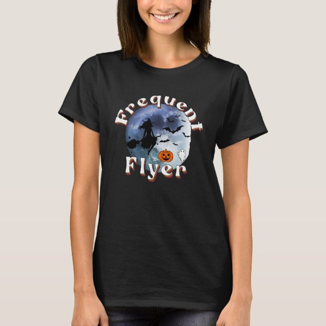 Häufiger Flyer Halloween Rotzspieß Broomstick T-Shirt (Vorderseite)