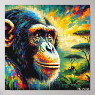 HÄUFIGES CHIMPANZEI 4 POSTER