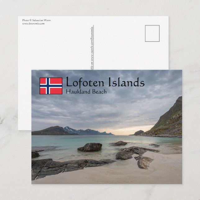 Haukland Beach Postkarte (Vorne/Hinten)
