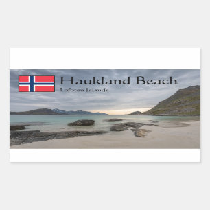 Haukland Beach Rechteckiger Aufkleber