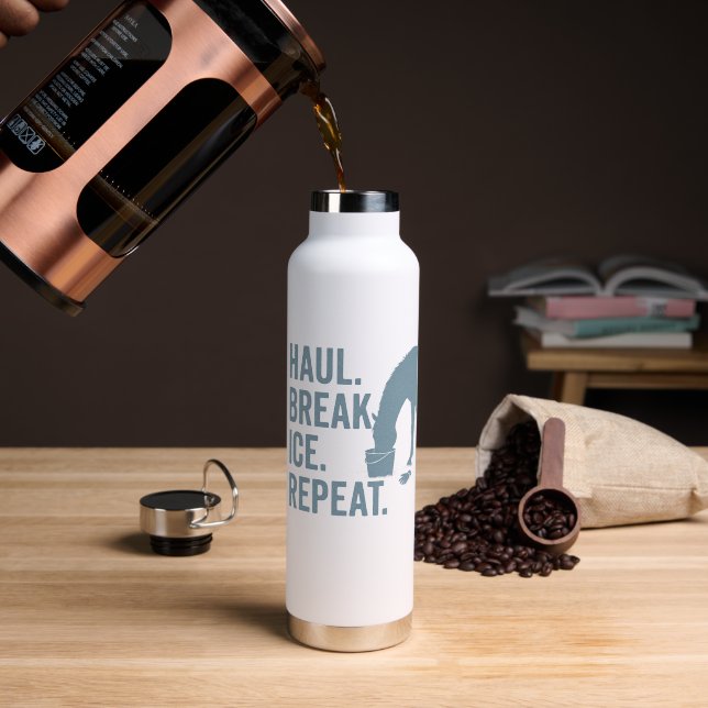 Haul. Break Ice. Repeat. Horse Lover Water Bottle Trinkflasche (Kaffee (gedreht))