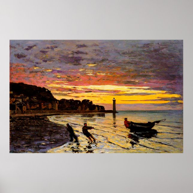 Hauling a Boat Ashore, Honfleur, 1864 Poster (Vorne)