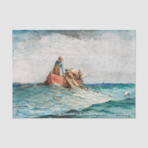 Hauling in the Nets (1887) von Winslow Homer Seidenpapier