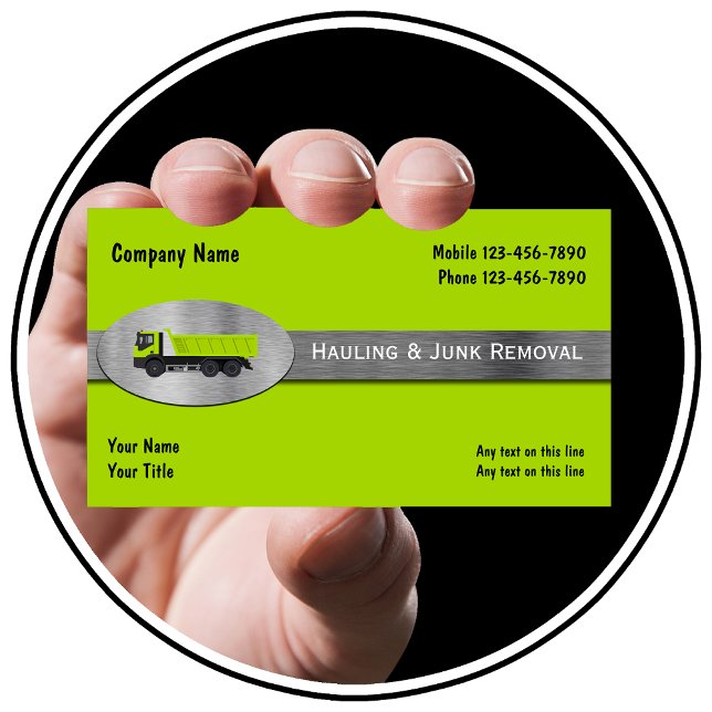 Hauling Retrait de junk Bold Cartes de visite mode (Junk hauling business cards)