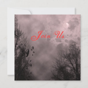 Hauné Sky Red Mist Custom Halloween Invitation