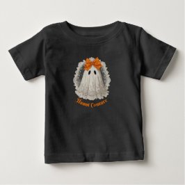 Haunt Couture Lace Ghost in Orange Bow Baby T-shirt