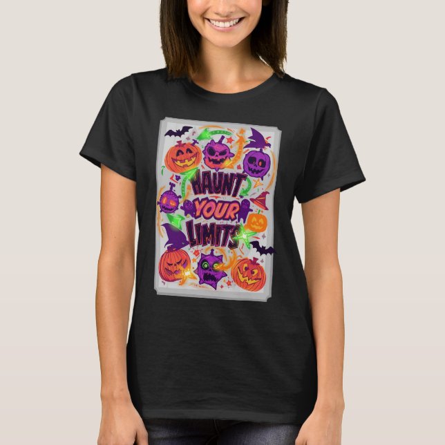 Haunt Eure Grenzen Neon Halloween T - Shirt (Vorderseite)
