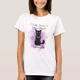 Haunt People Halloween T - Shirt, Black Cat Graphi T-Shirt