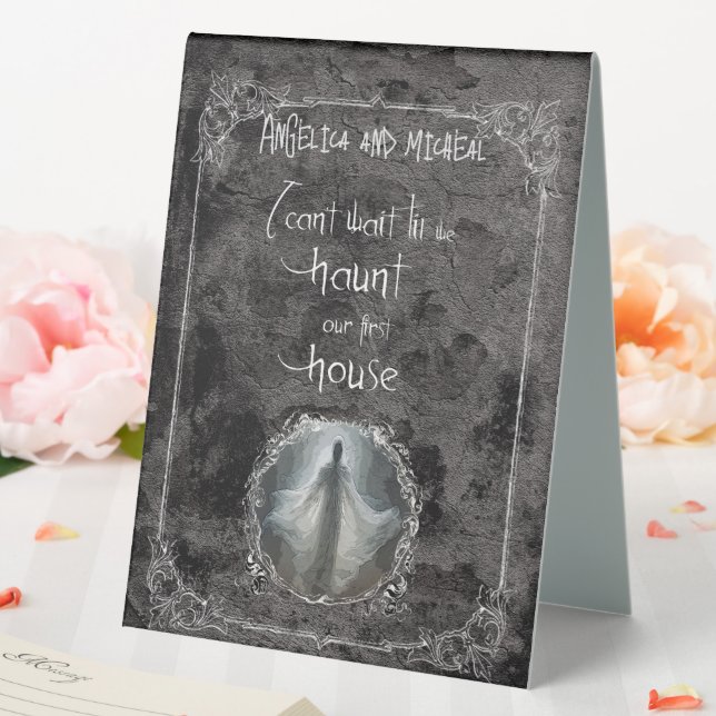 Haunt unsere Hochzeit im ersten Haus Tischaufsteller (In Situ (Hochzeit))