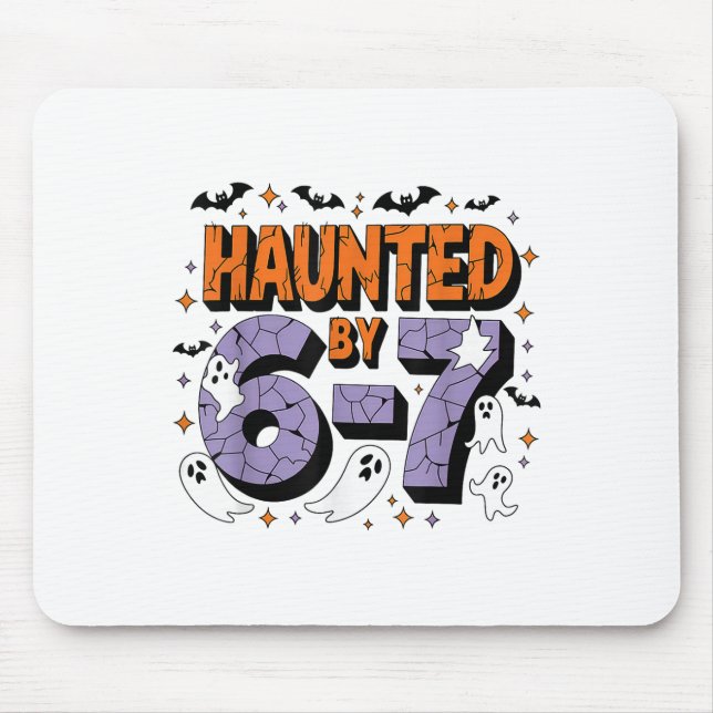 Haunted 67 Meme Six Seven 6-7 Lustiger Internet-Wi Mousepad (Vorne)
