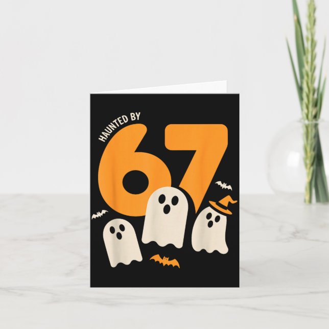 Haunted By 67 Funny Halloween Meme Design  Karte (Vorderseite)