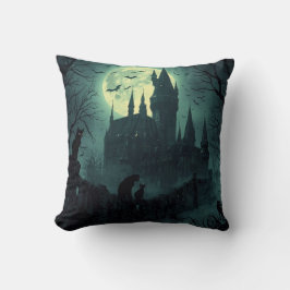 Haunted Castle Halloween Carré Coussin