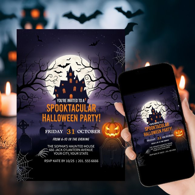 Haunted Castle Halloween Invitation de la fête (Créateur téléchargé)