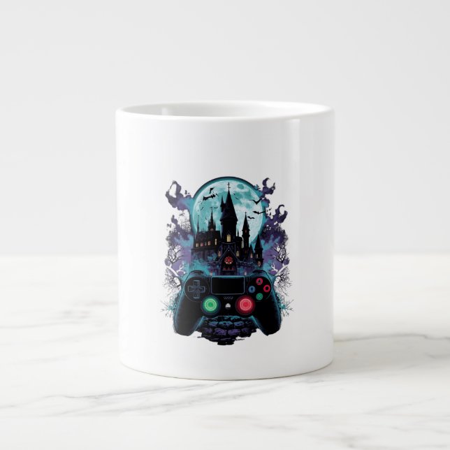 Haunted Castle Horror Gamer Design Mug Jumbo-Tasse (Vorderseite)