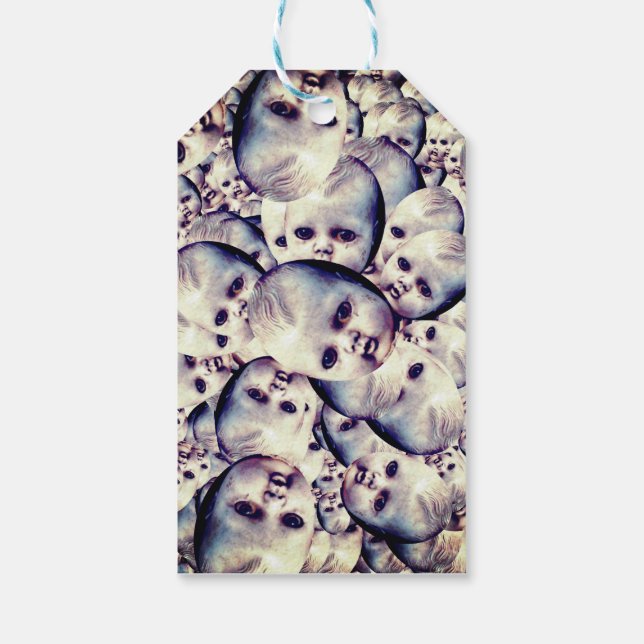 Haunted dolly wrapping paper geschenkanhänger (Rückseite)