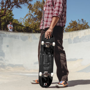 Haunted Face in Black and White Dd Brand Skateboard