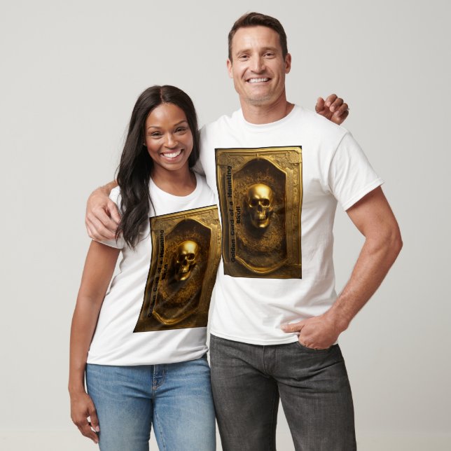Haunted Golden Skull Card Design T-shirt mode (Unisexe)