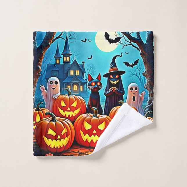 Haunted Halloween conception de nuit (Gant de toilette)