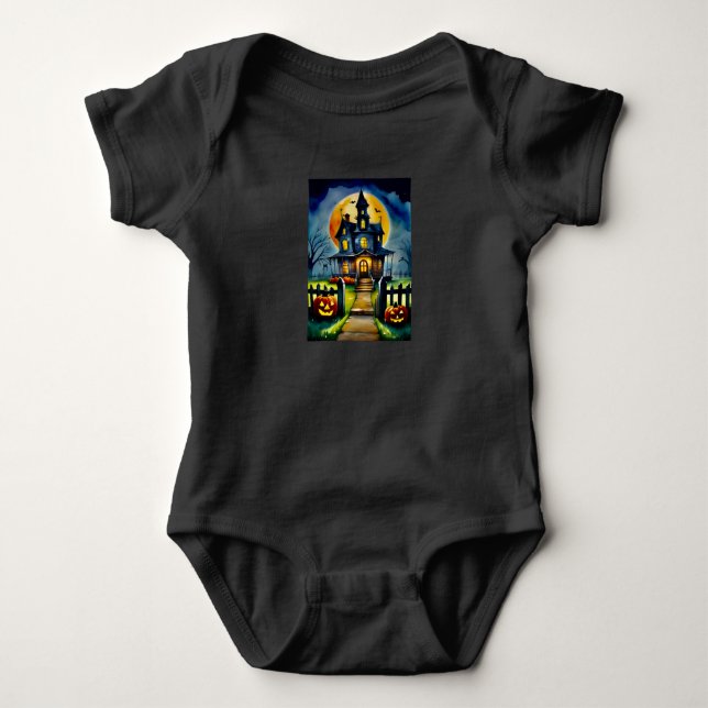 Haunted Hollow & Mond Baby Strampler (Vorderseite)