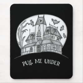 Haunted House and Bats Halloween  Mousepad