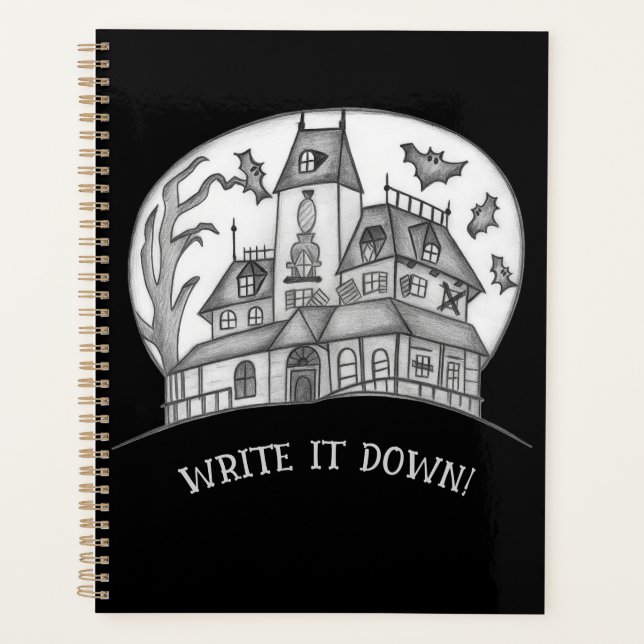 Haunted House and Bats Halloween  Planer (Vorderseite)