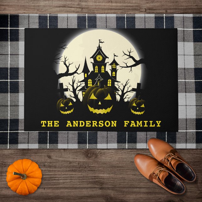 Haunted House, Cemetery & Pumpkins - Halloween Fußmatte (Von Creator hochgeladen)