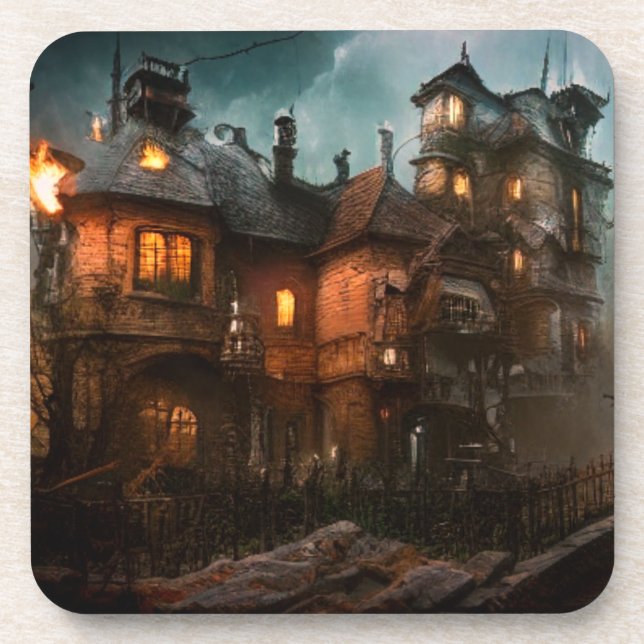 Haunted House Getränkeuntersetzer (Vorderseite)