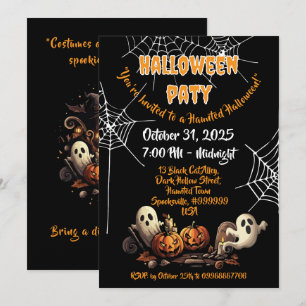 👻 Haunted House Halloween Invitations 🎃 🕷️