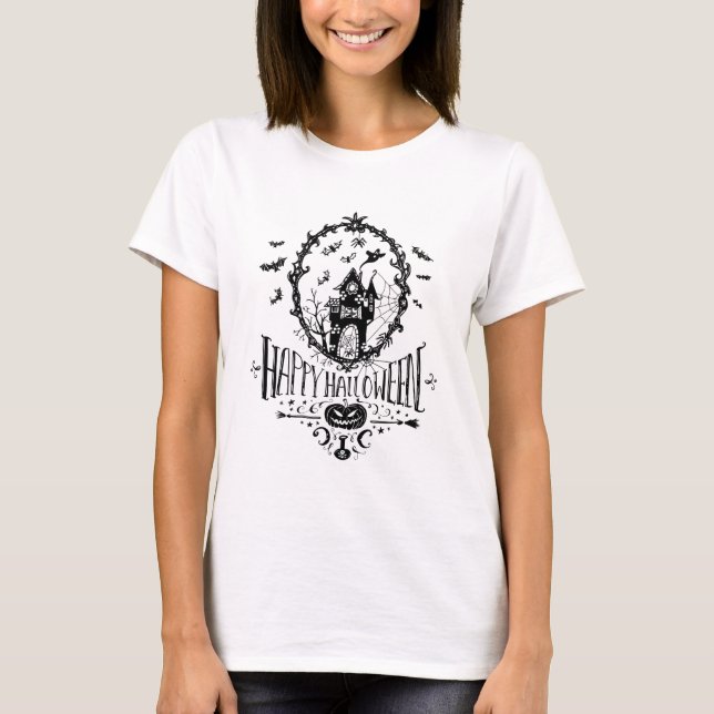 “Haunted House Silhouette” T-Shirt (Vorderseite)