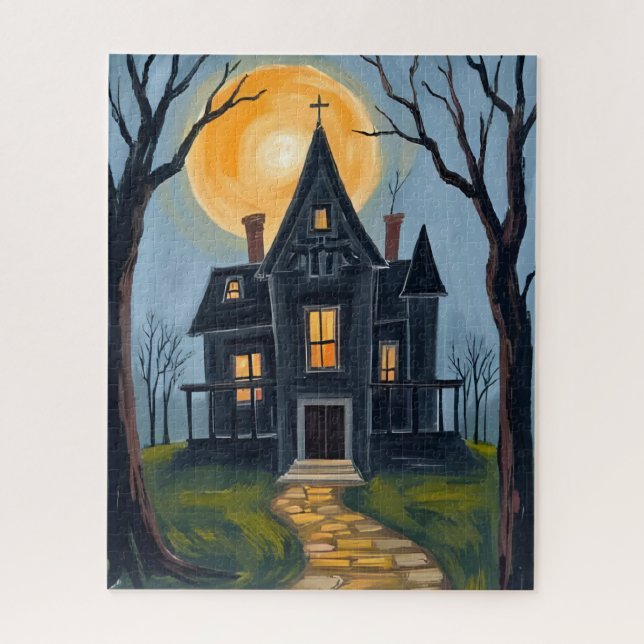 Haunted House | Spooky Halloween Watercolor (Vertikal)