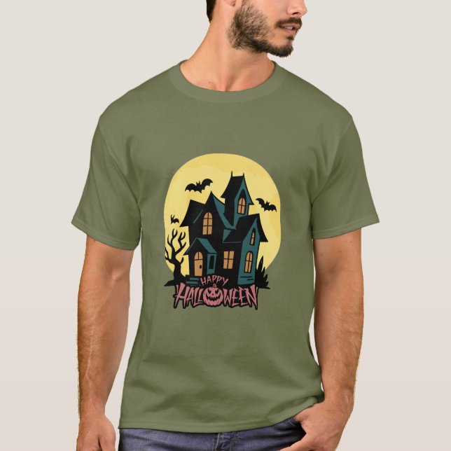 Haunted Moonlight Halloween T-Shirt (Vorderseite)