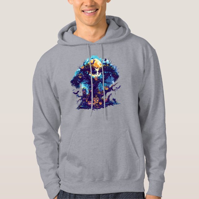 Haunted Pumpkin Tree Halloween T-Shirt Hoodie (Vorderseite)