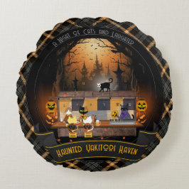 Haunted Yakitori Haven Rundes Kissen